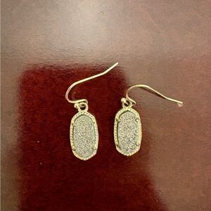 Kendra Scott Gold Earrings with Silver Sparkle